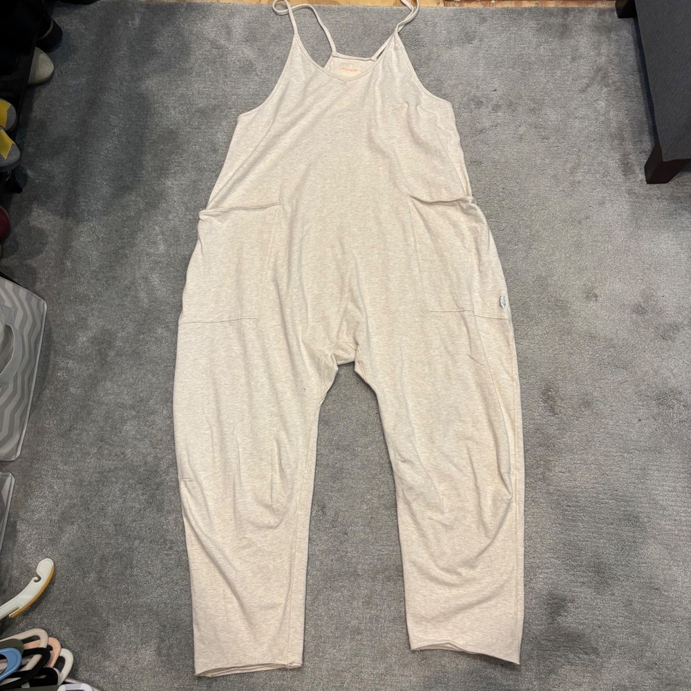 FP Movement Free People Hot Shot Jumpsuit Oatmeal Heather Small